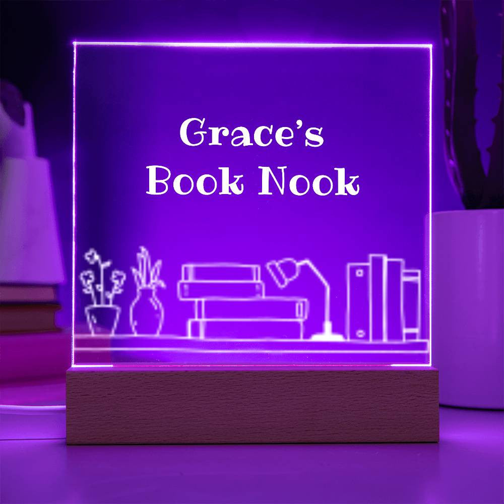 Book Nook Personalized Plaque for Reader-[Heartfelt Family Gift]