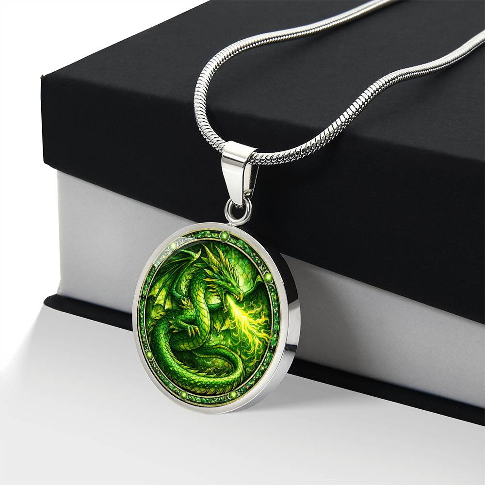 Green Dragon Personalized Engraved Necklace Bracelet or Keychain