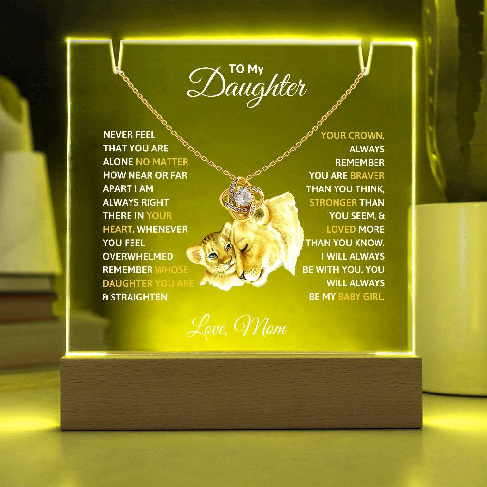 Daughter  Keepsake Acrylic Bundle  Love Knot or Heart Necklace Gift-[Heartfelt Family Gift]