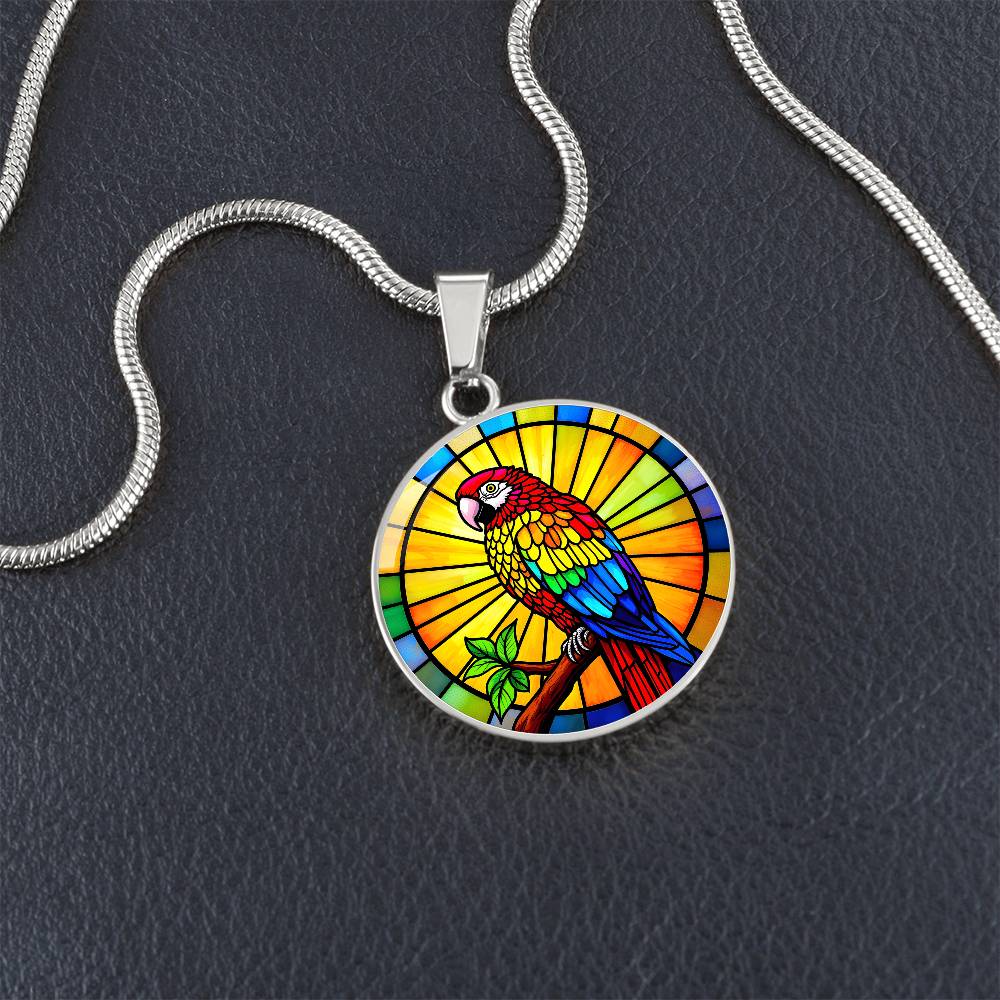 Parrott Pendant Necklace Engraved