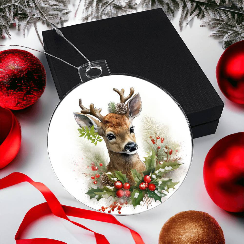 Buck Deer Acrylic Christmas Ornament-[Heartfelt Family Gift]