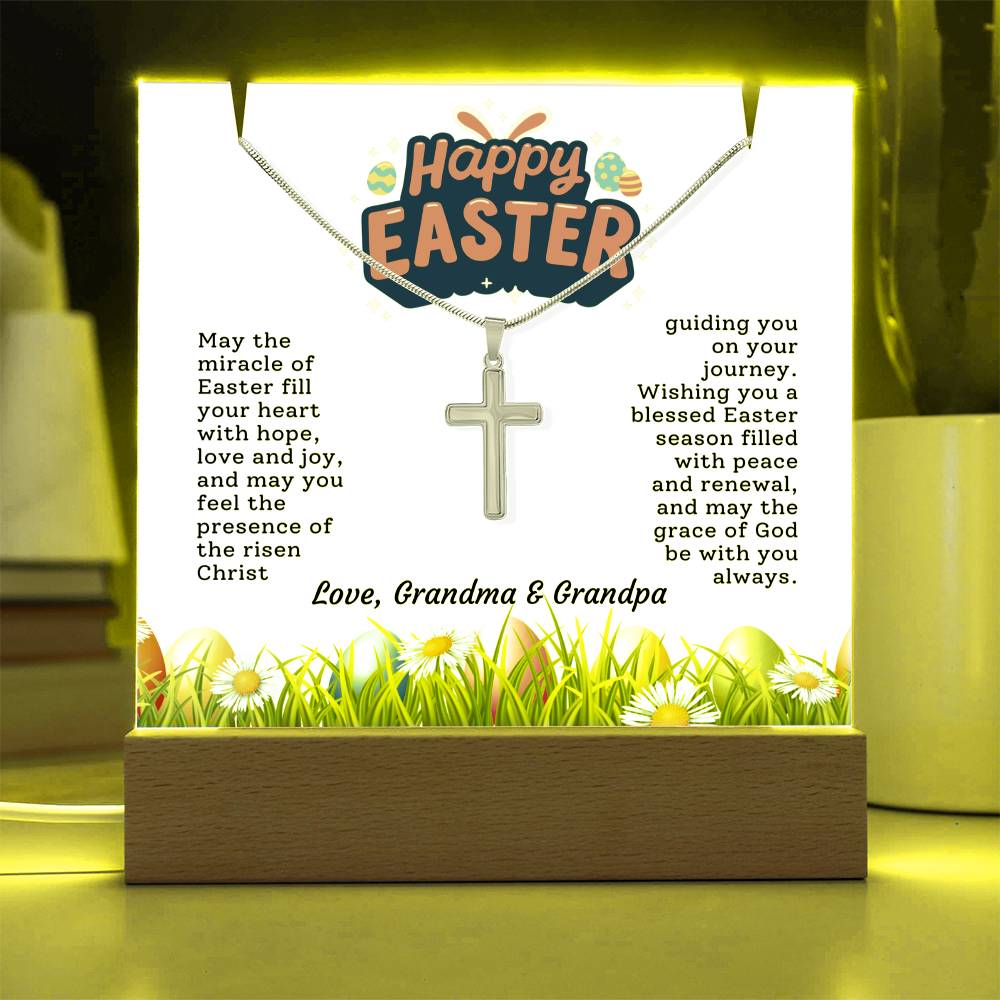 Easter Gift - Cross and Personalized Sign