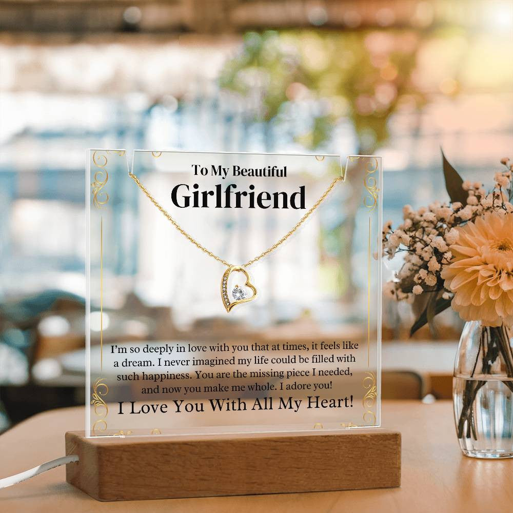 Girlfriend Lighted Jewelry Holder with Necklace Gift Set-[Heartfelt Family Gift]