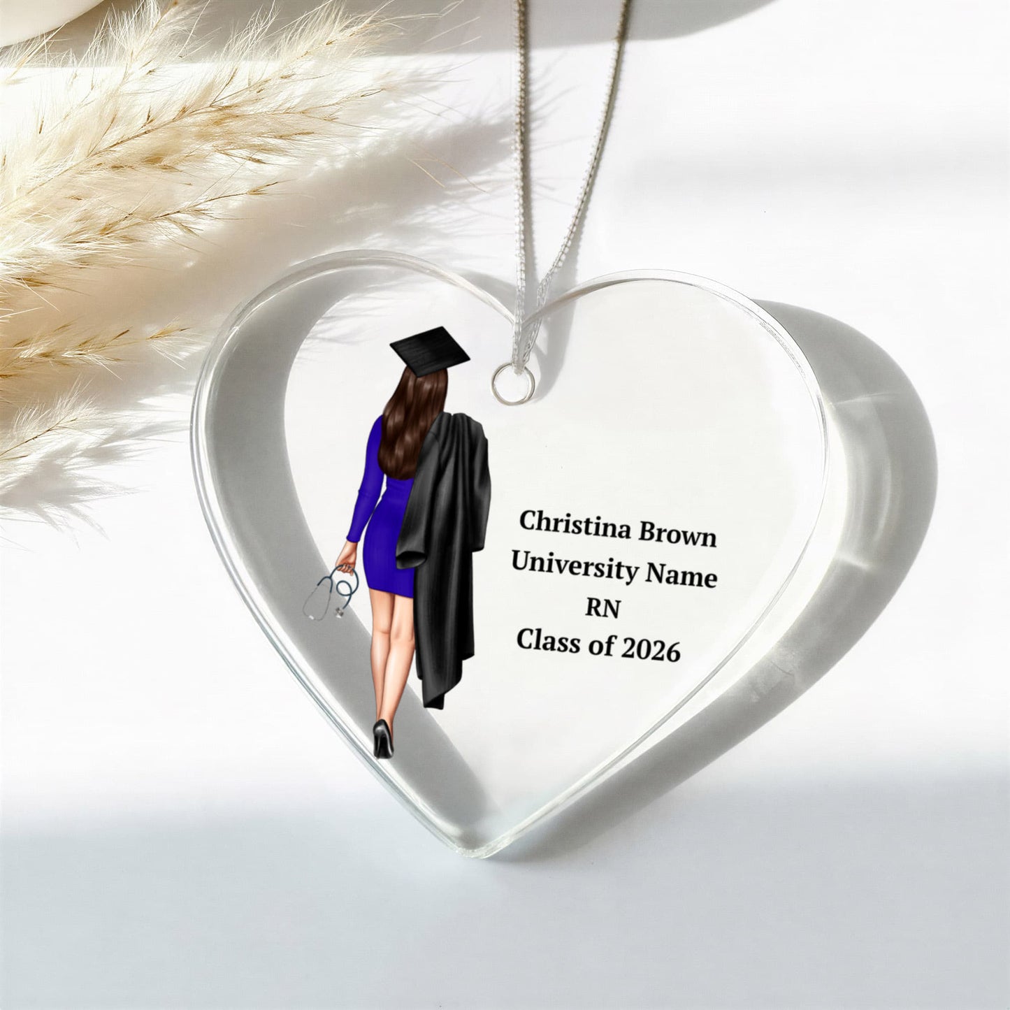 Nurse Graduation Ceramic Heart Ornament
