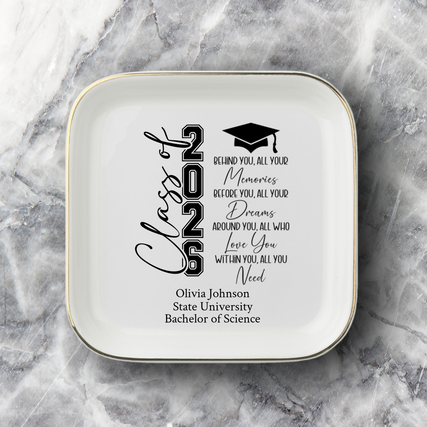 Class of 2026 2027 Jewelry Dish Graduation Gift
