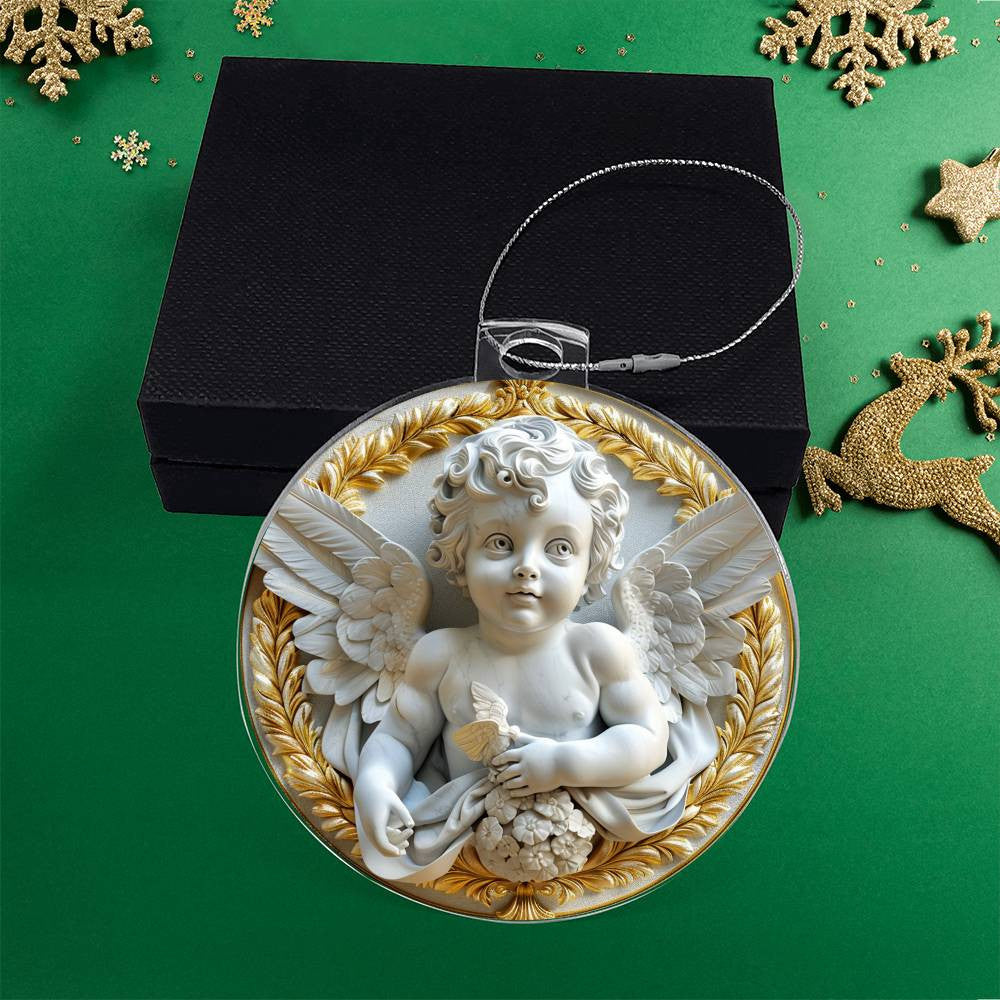 Cherub  Acrylic Christmas Ornament-[Heartfelt Family Gift]