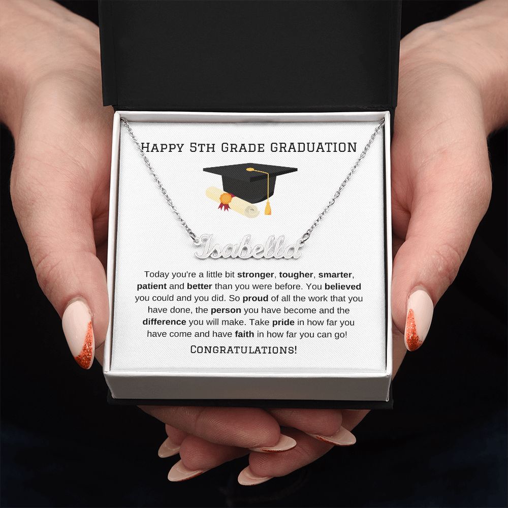 5th Grade Graduation Personalized Name Necklace Gift-[Heartfelt Family Gift]