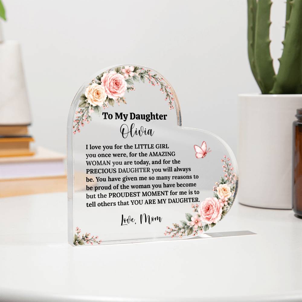Daughter Acrylic Heart Plaque