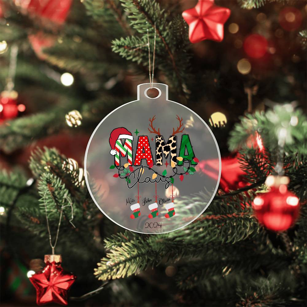 Mama Claus Acrylic Ornament for Mom-[Heartfelt Family Gift]