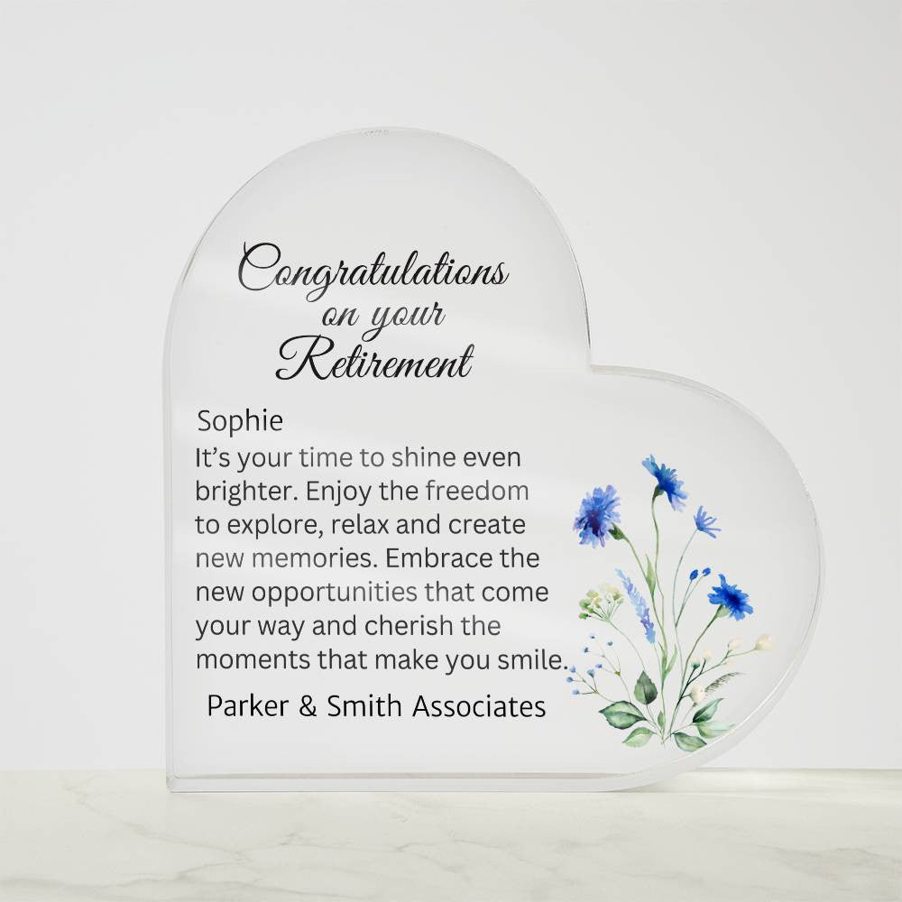 Retirement Acrylic Heart Plaque-[Heartfelt Family Gift]