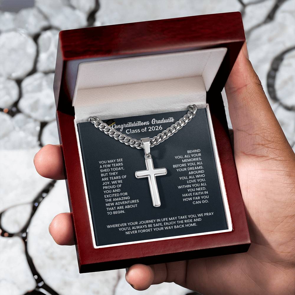 Graduation Personalized Cross Necklace