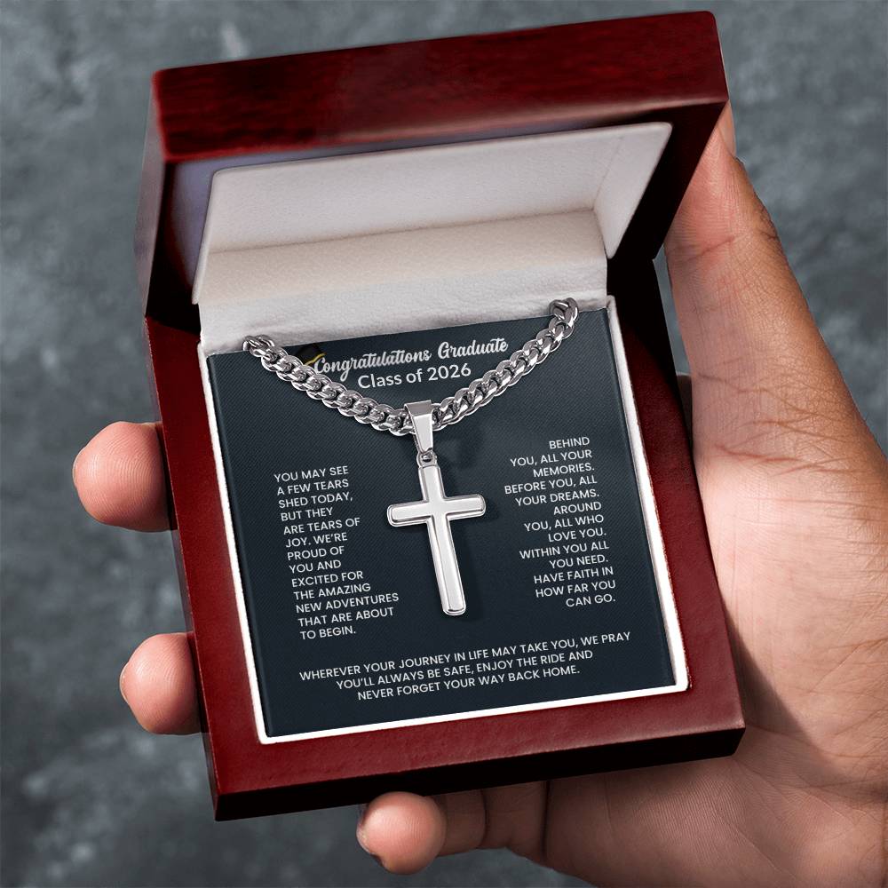 Graduation Personalized Cross Necklace