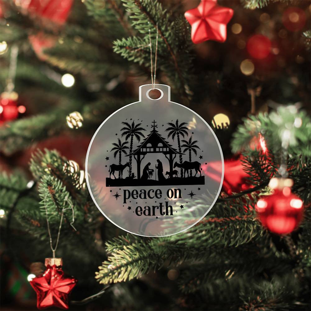 Peace on Earth Acrylic Christmas Ornament-[Heartfelt Family Gift]
