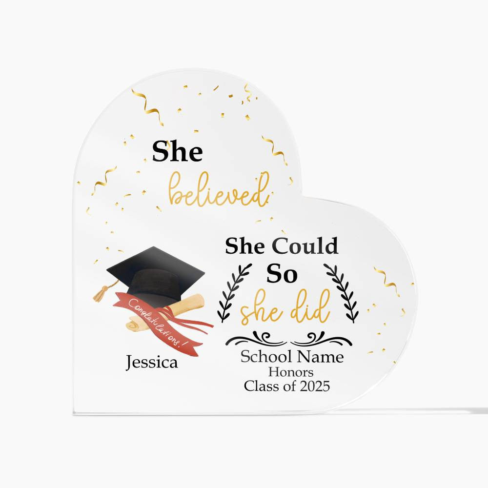Personalized Graduation Heart Plaque Gift-[Heartfelt Family Gift]