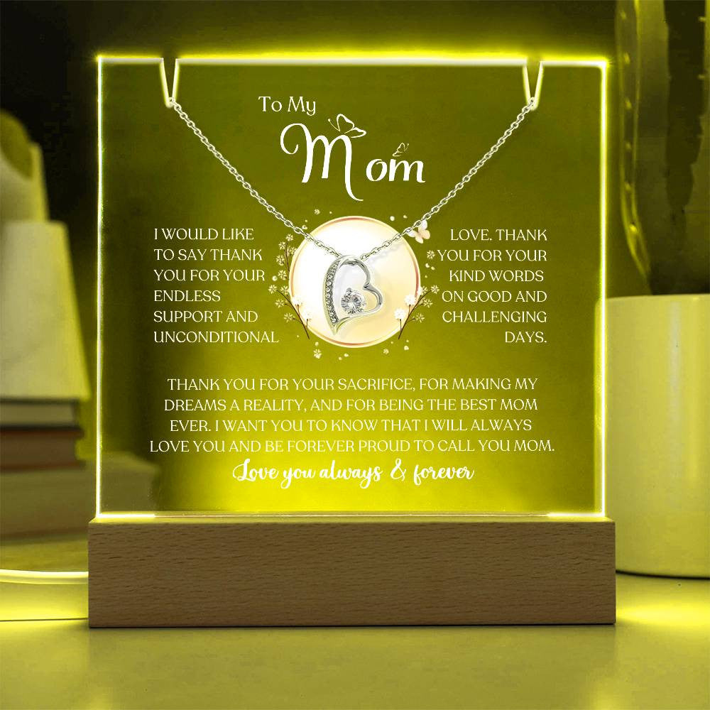 Mom Lighted Jewelry Holder with Necklace Gift Set-[Heartfelt Family Gift]