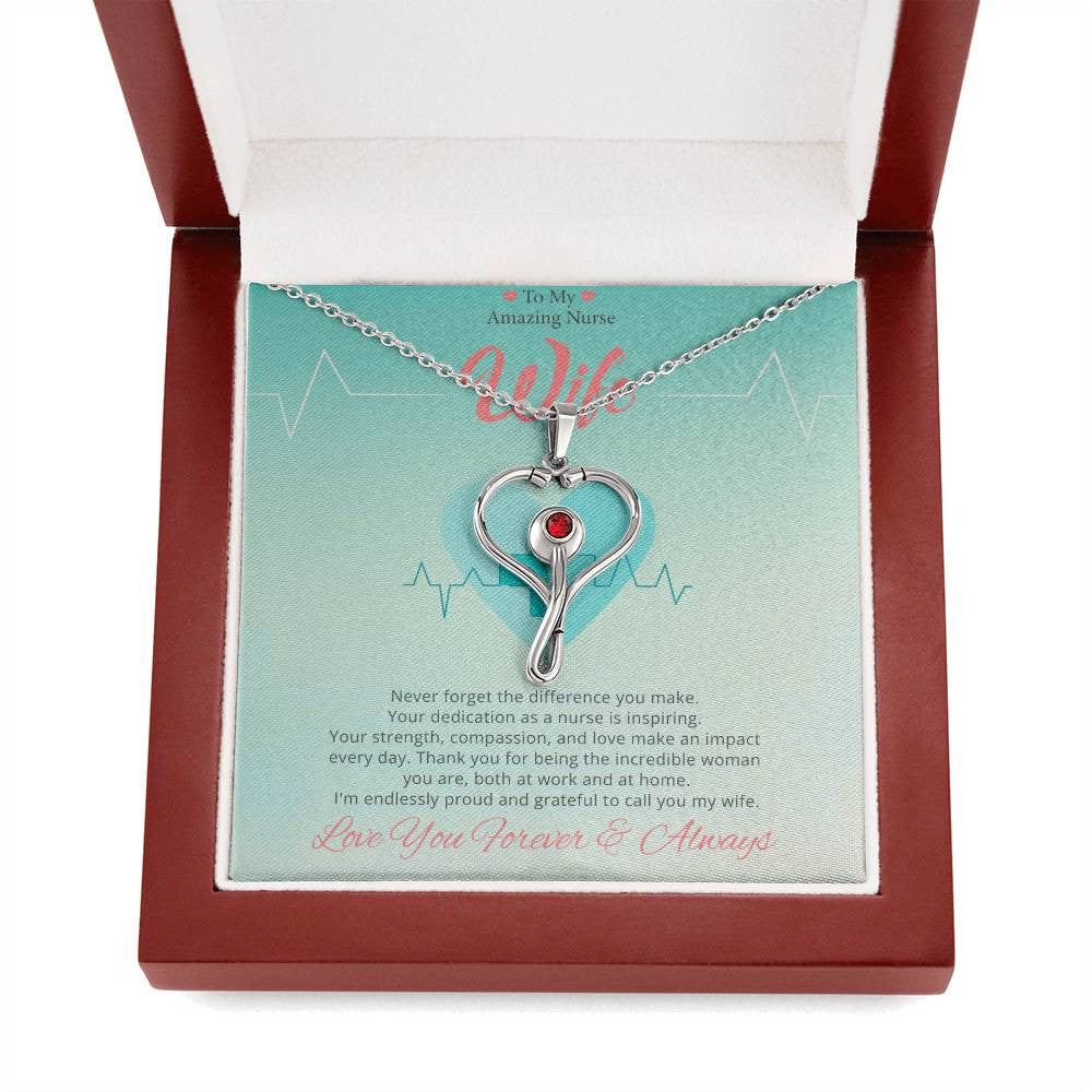 Nurse Wife Stethoscope Necklace Gift-[Heartfelt Family Gift]