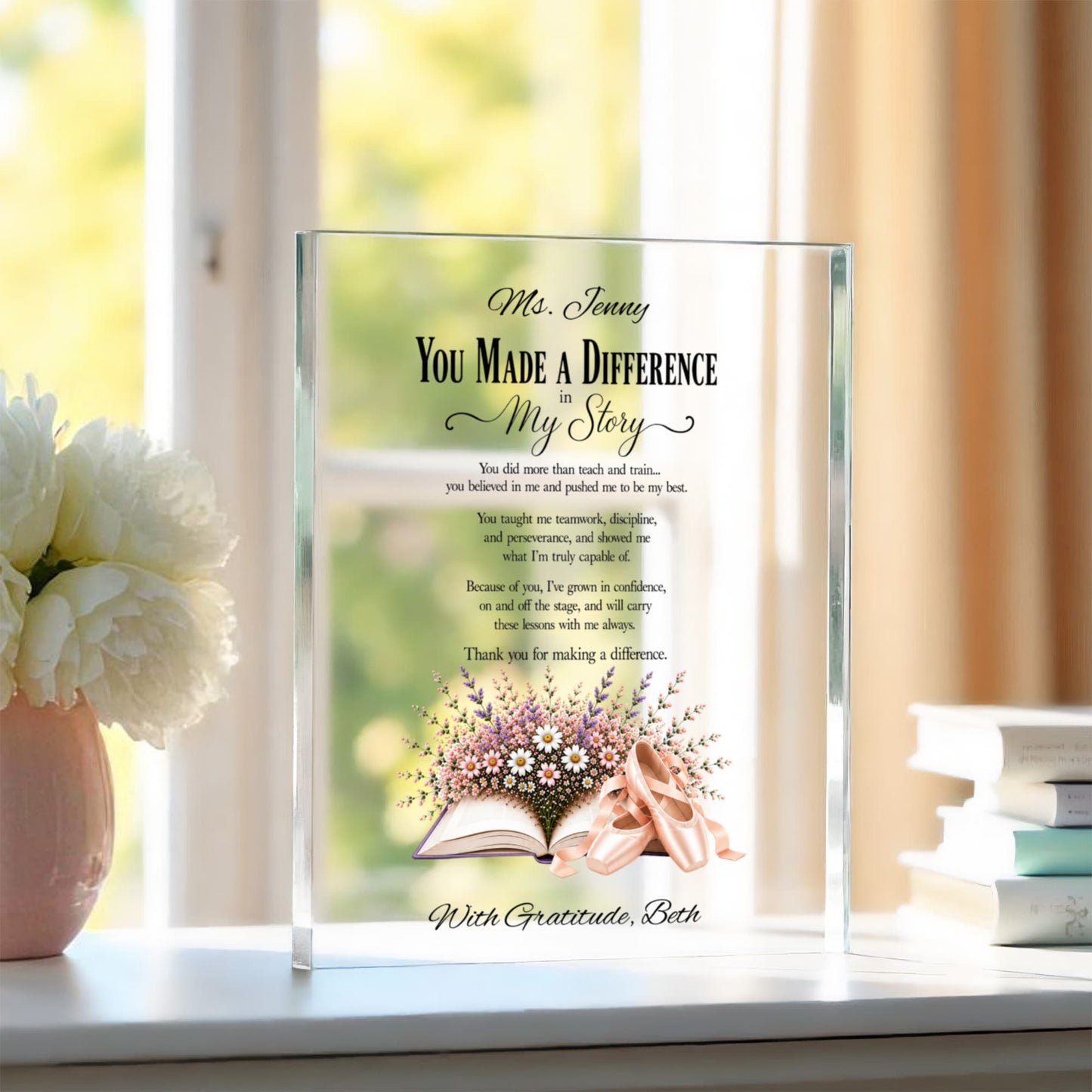 The Difference You Made Dance Teacher Appreciation Plaque