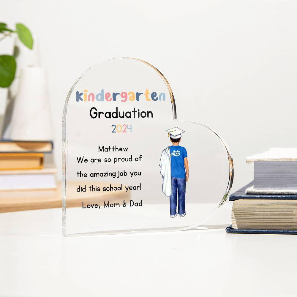 Personalized Kindergarten Graduation Heart Plaque Gift-[Heartfelt Family Gift]