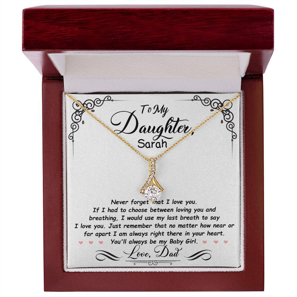 To My Daughter Personalized Necklace Gift from Mom or Dad-[Heartfelt Family Gift]