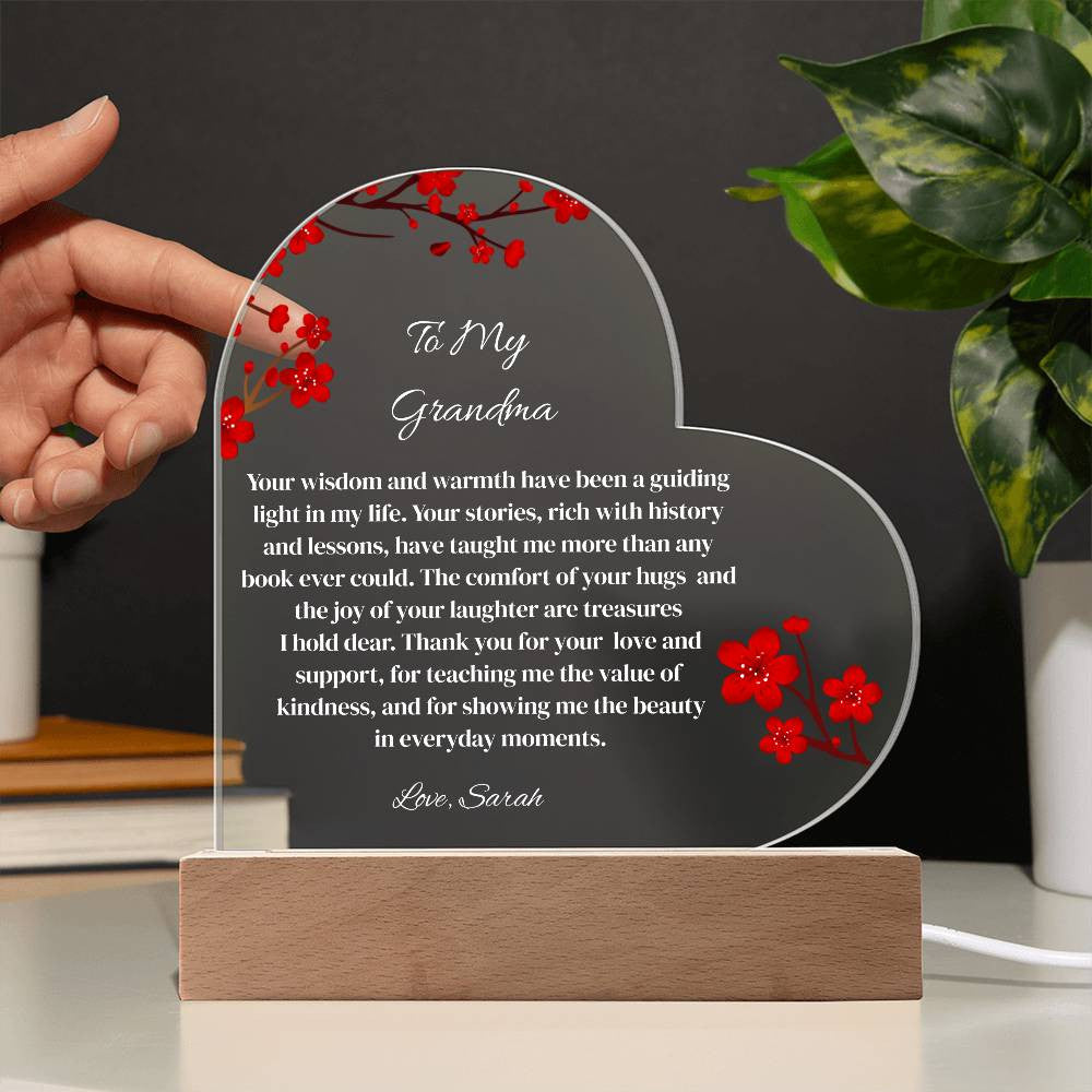 Grandma Acrylic Heart Plaque