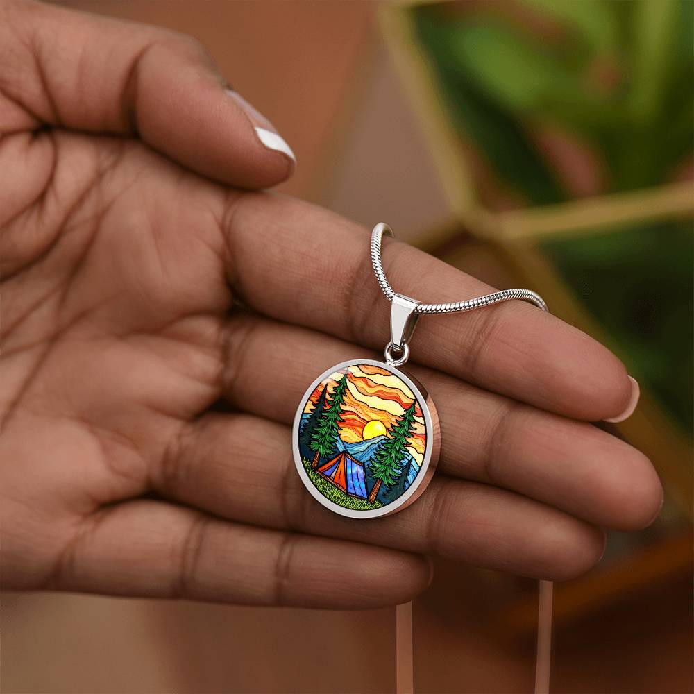 Camping Necklace with Engraving