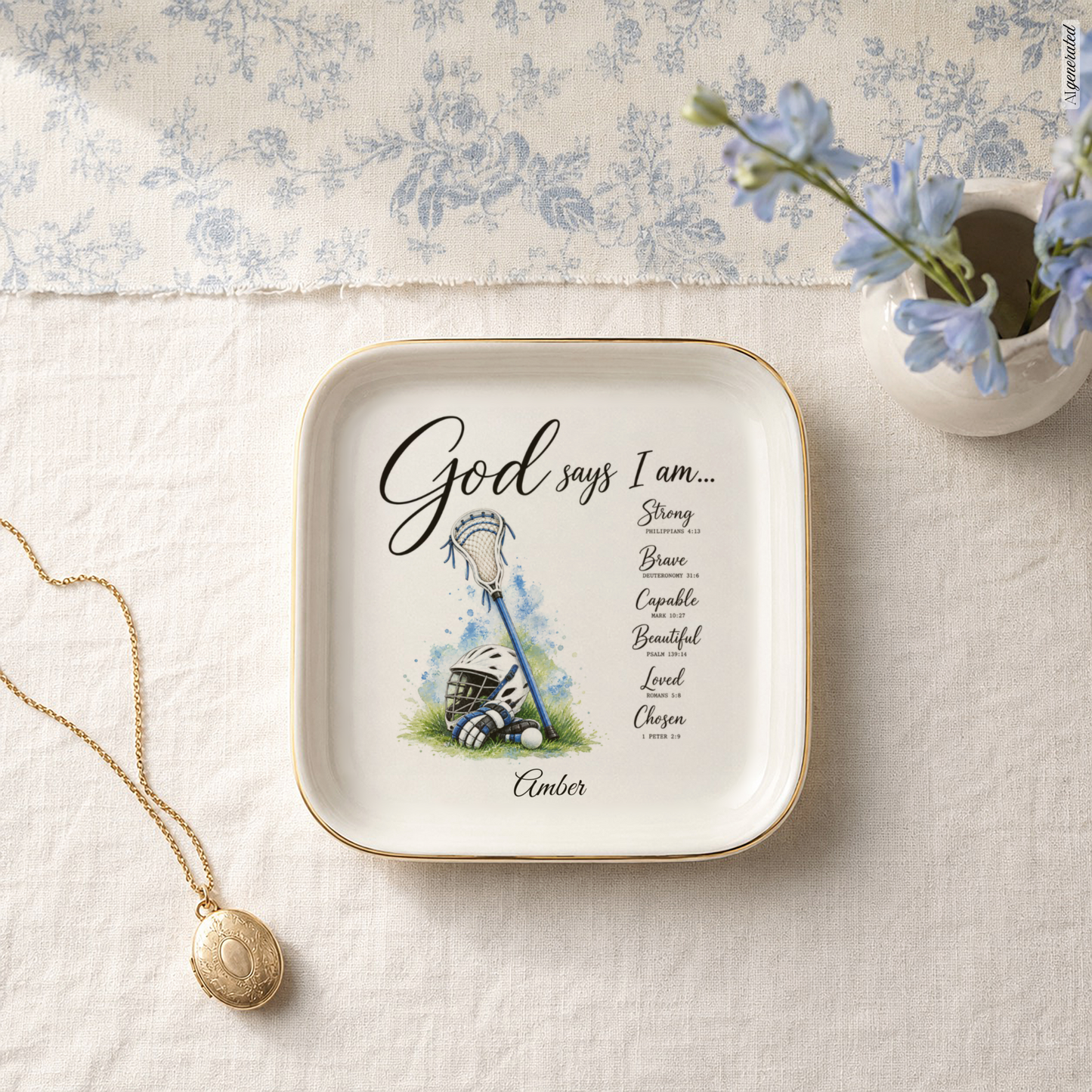 Christian Lacrosse Jewelry Dish
