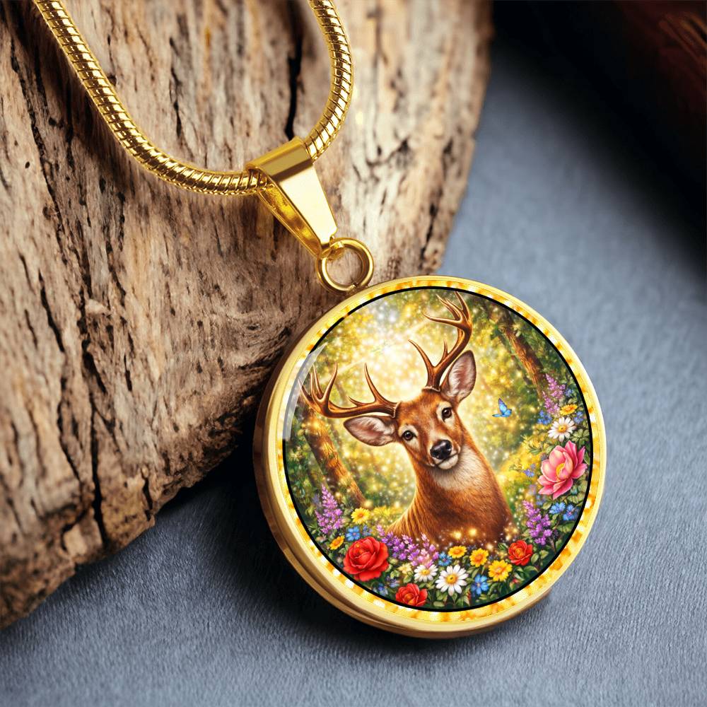 Deer Engraved Necklace Bracelet Keychain