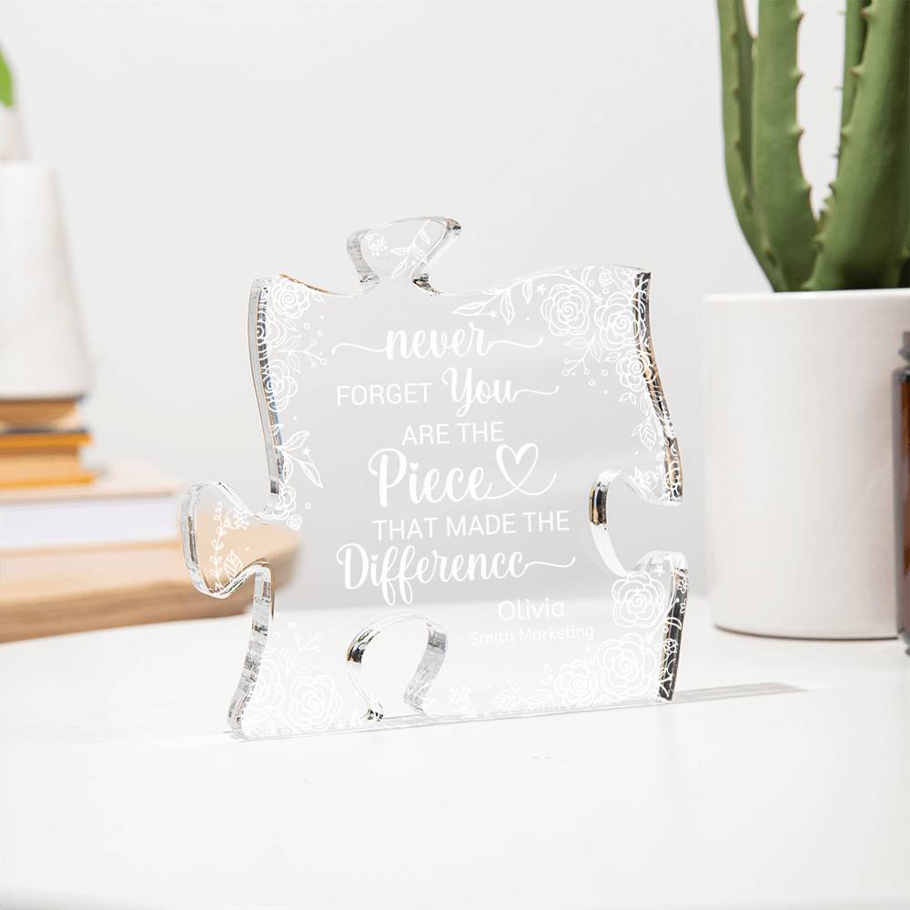 Personalized Difference Maker Acrylic Puzzle Plaque