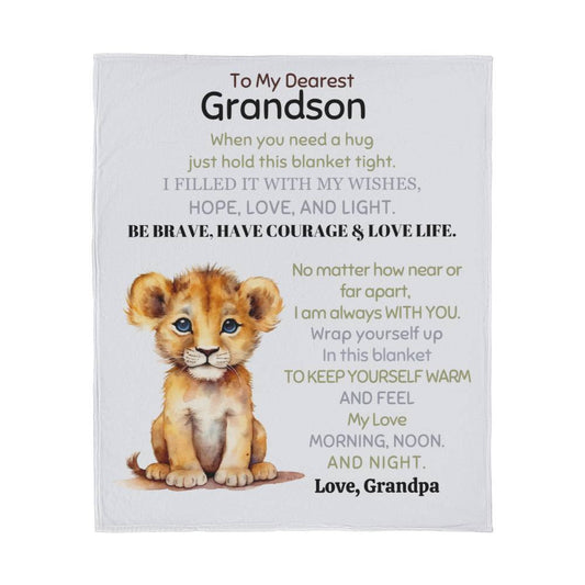 Grandson Personalized Jersey Fleece Blanket 50" x 60"-[Heartfelt Family Gift]