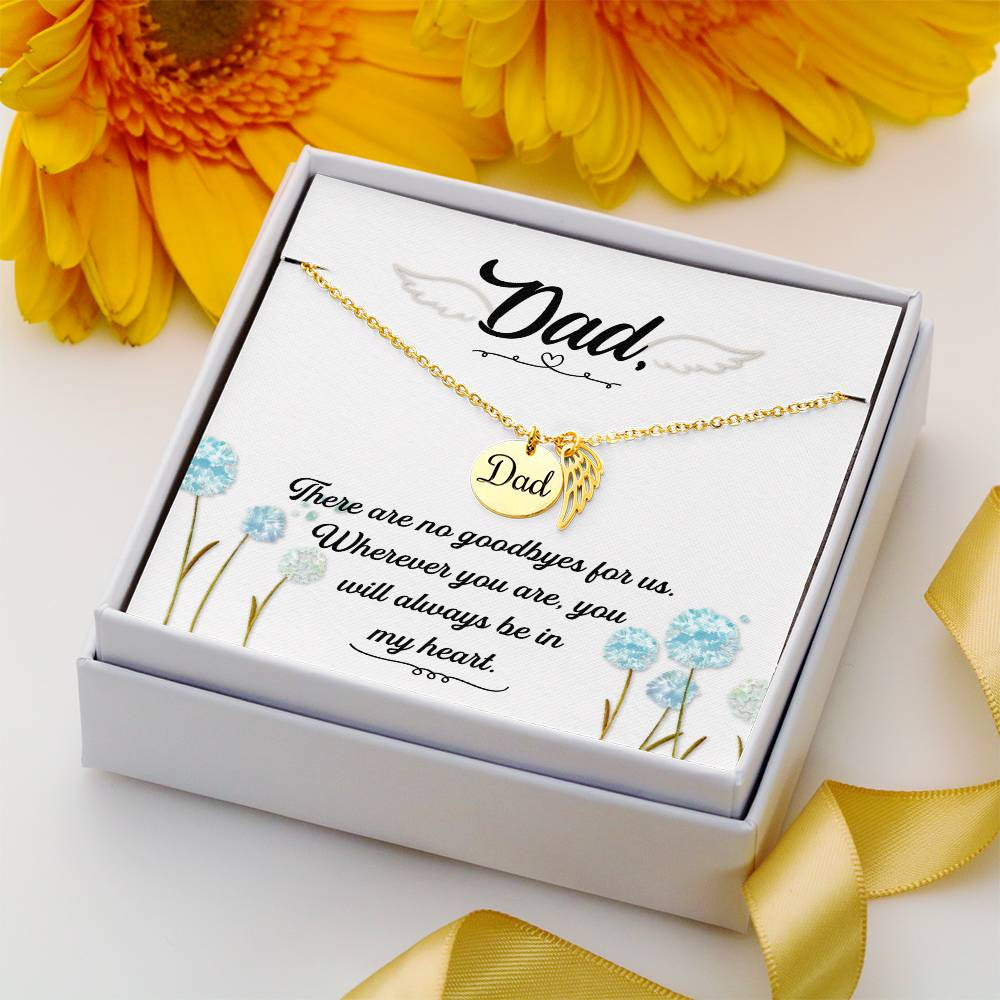 Dad  Memorial Necklace Angel Wing Charm-[Heartfelt Family Gift]