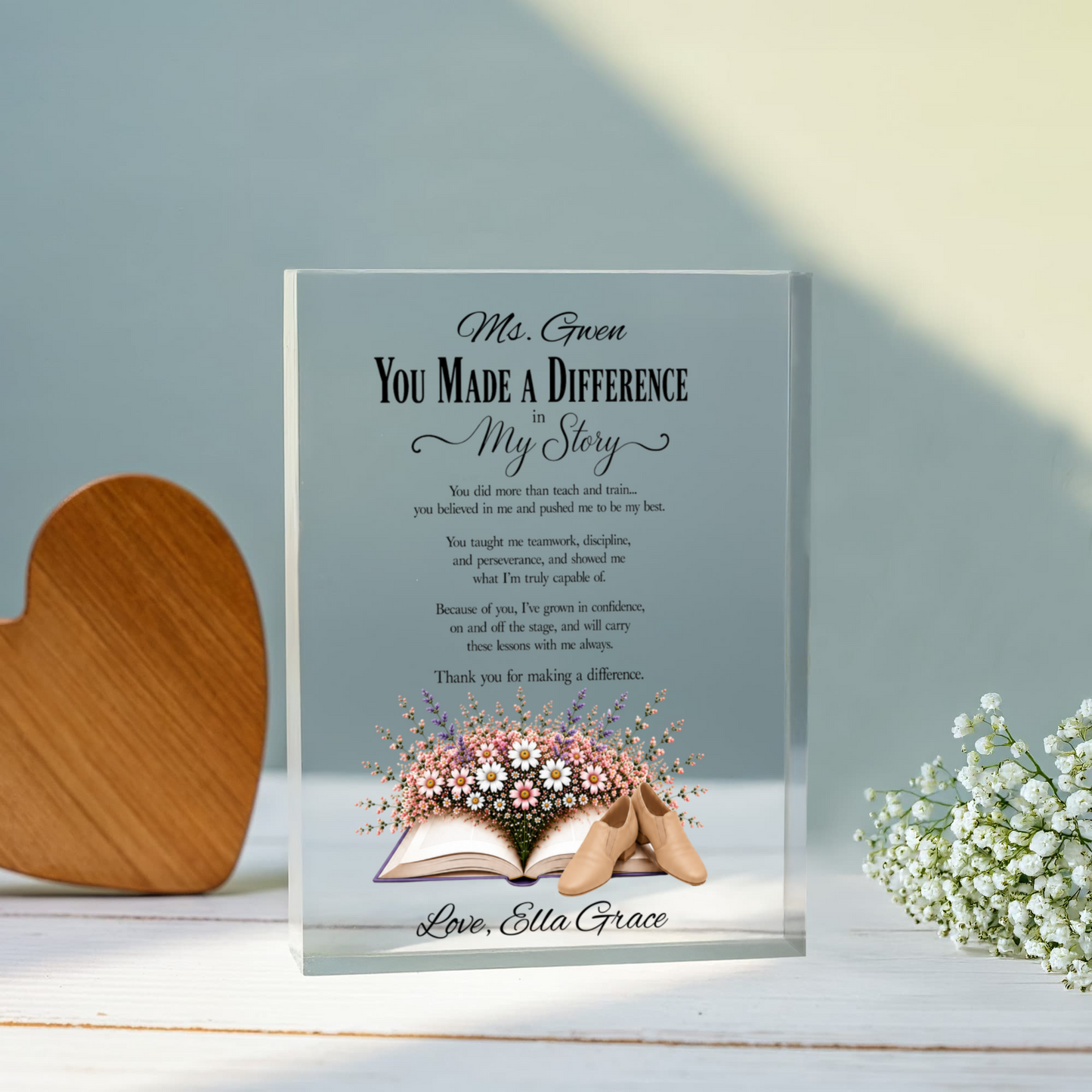 The Difference You Made Dance Teacher Appreciation Plaque