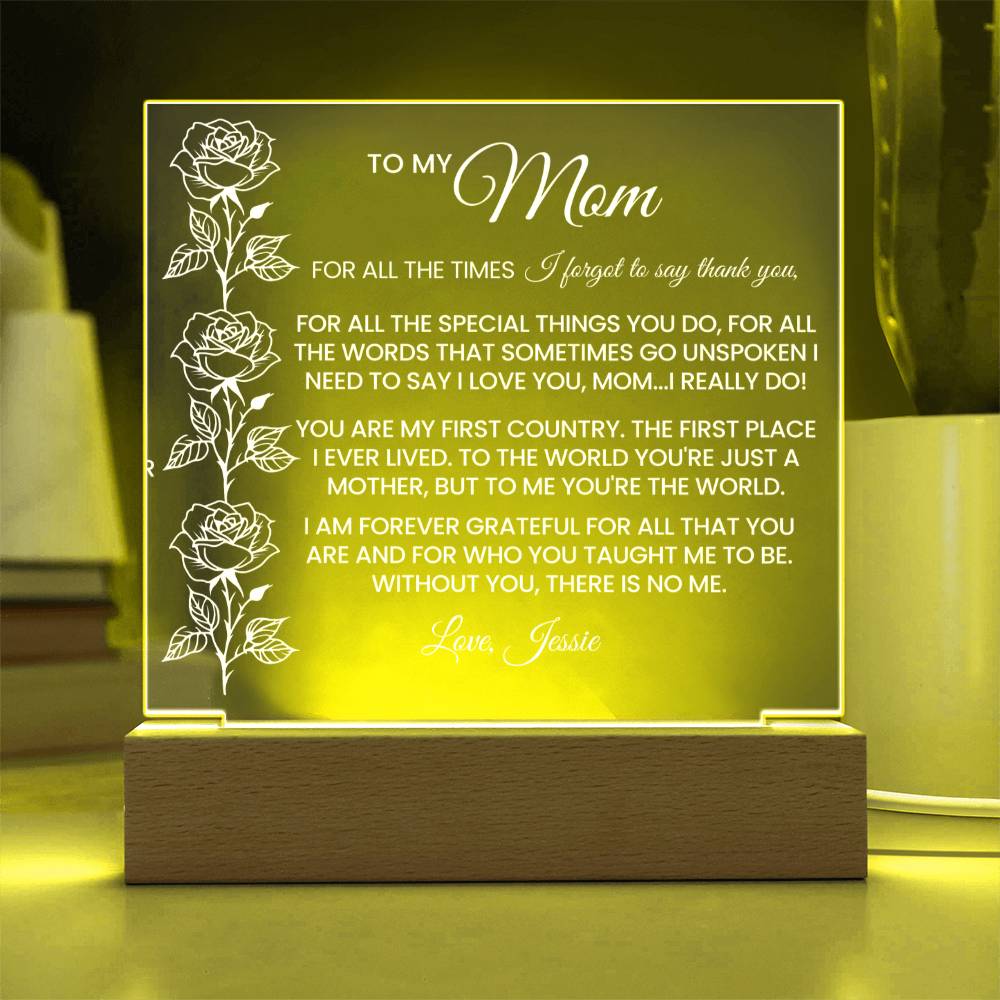 Mom Rose Plaque Gift