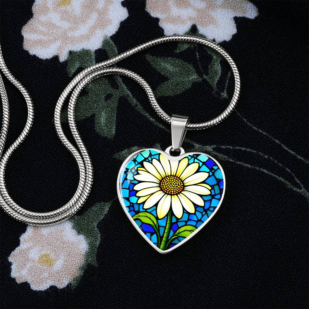 Sunflower Floral Necklace with Engraving
