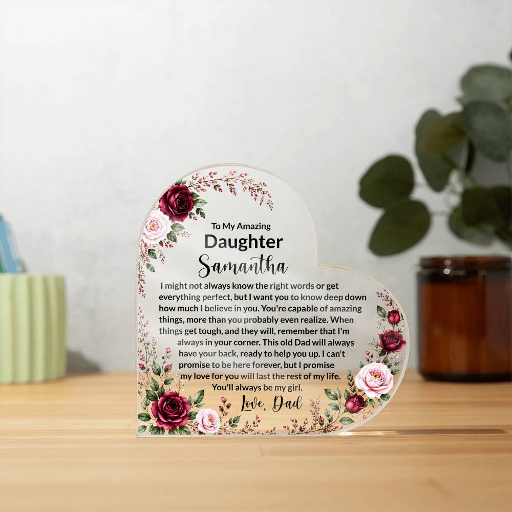 Daughter Heart Plaque Gift
