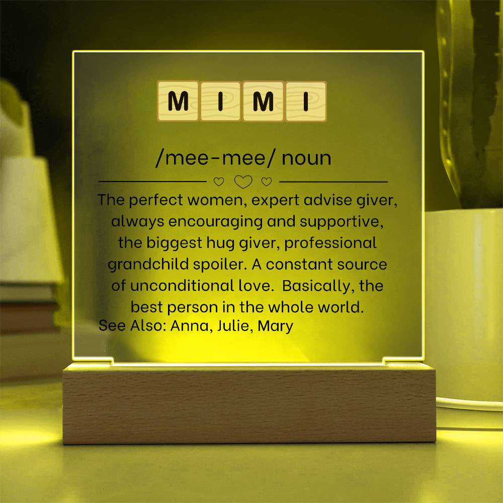Mimi Definition Acrylic Plaque-[Heartfelt Family Gift]