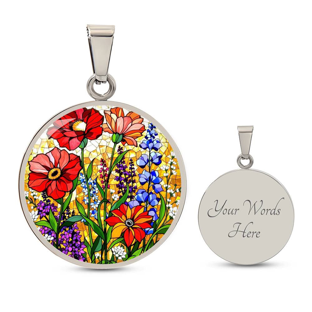 Poppies Floral Pendant Necklace