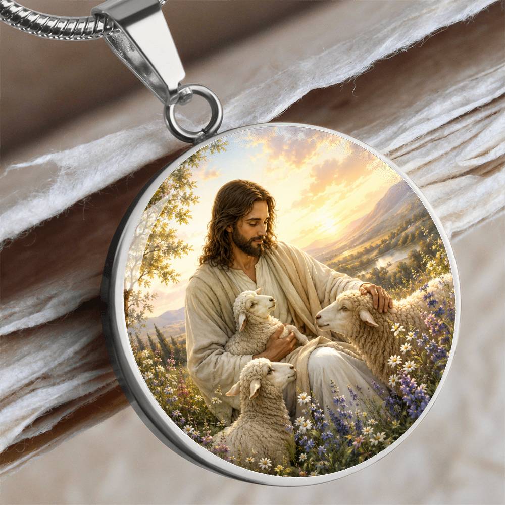 Personalized Jesus and Lamb Necklace