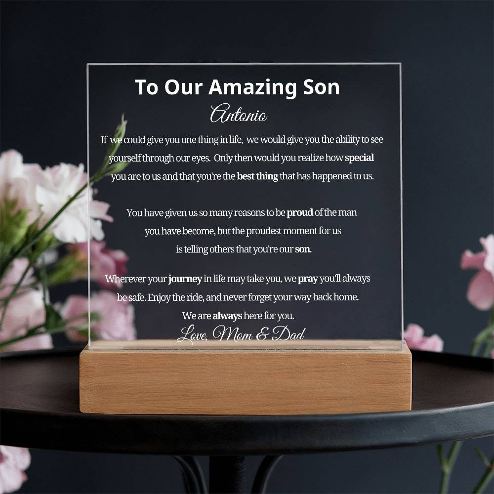 Son Plaque Gift from Mom and Dad-[Heartfelt Family Gift]