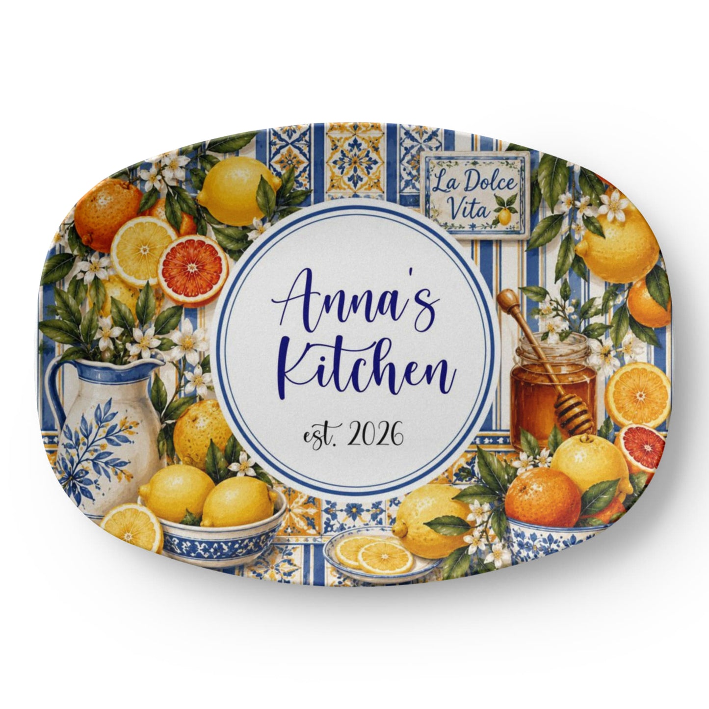 Personalized Italian style Citrus Fruit Serving Tray