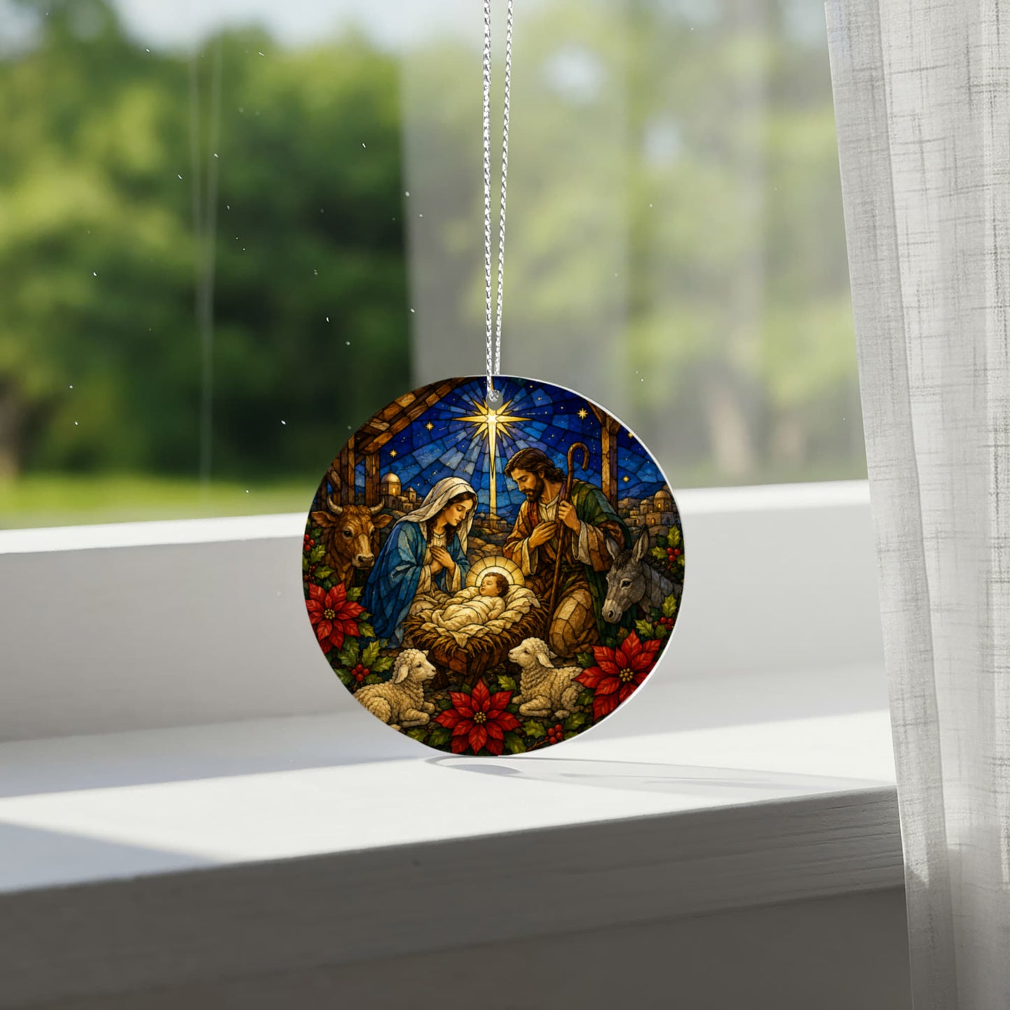 Baby Jesus Nativity Ornament, Christmas Tree Decor, Acrylic Holiday Ornament, Religious Gift, Nativity Scene Ornament
