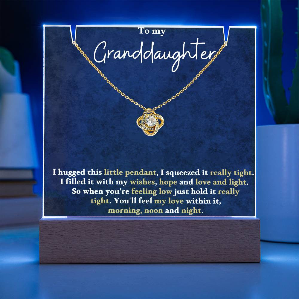Granddaughter Acrylic Love Knot Necklace Gift Set-[Heartfelt Family Gift]