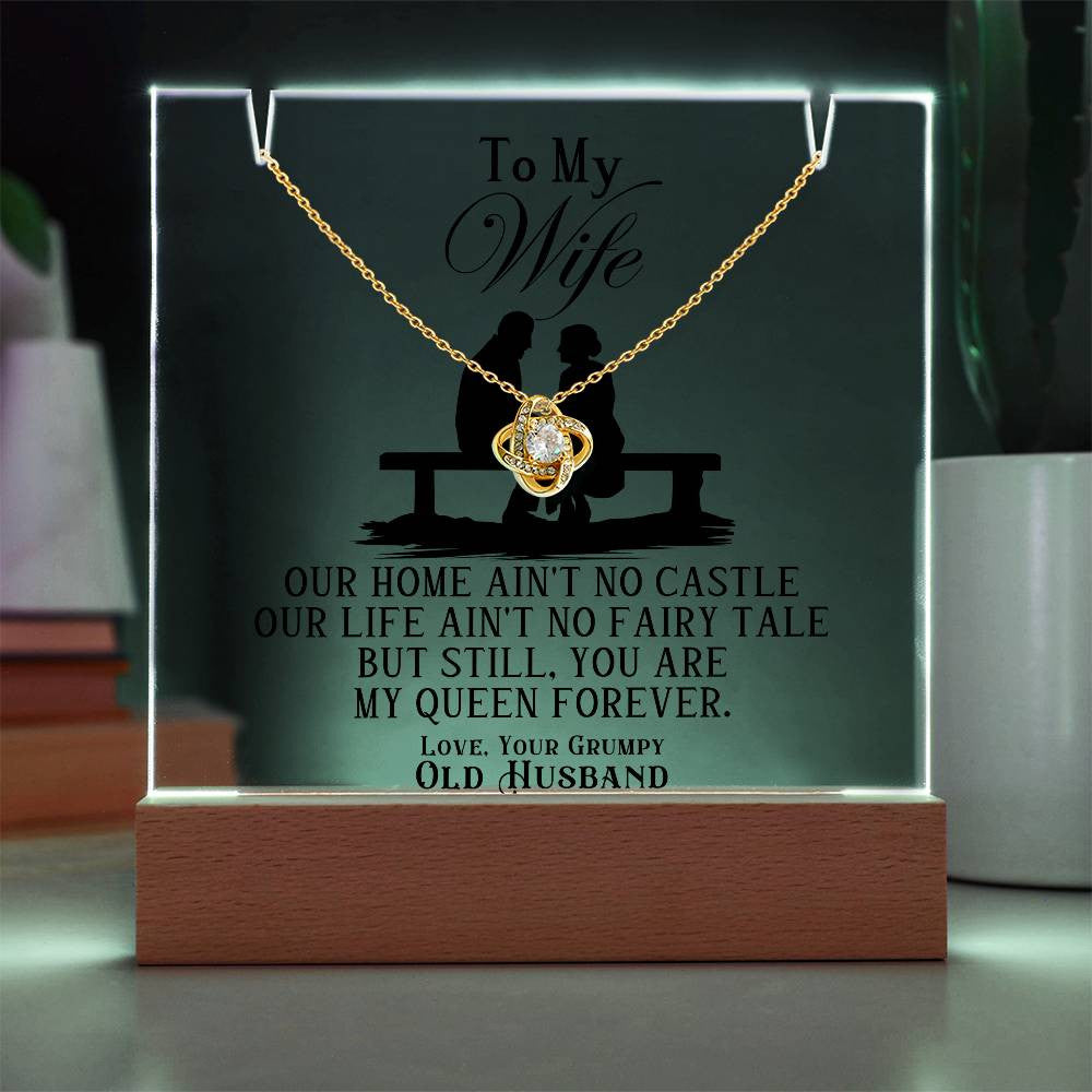 Wife from Your Grumpy Old Husband  Acrylic Bundle Love Knot Necklace Gift Set-[Heartfelt Family Gift]
