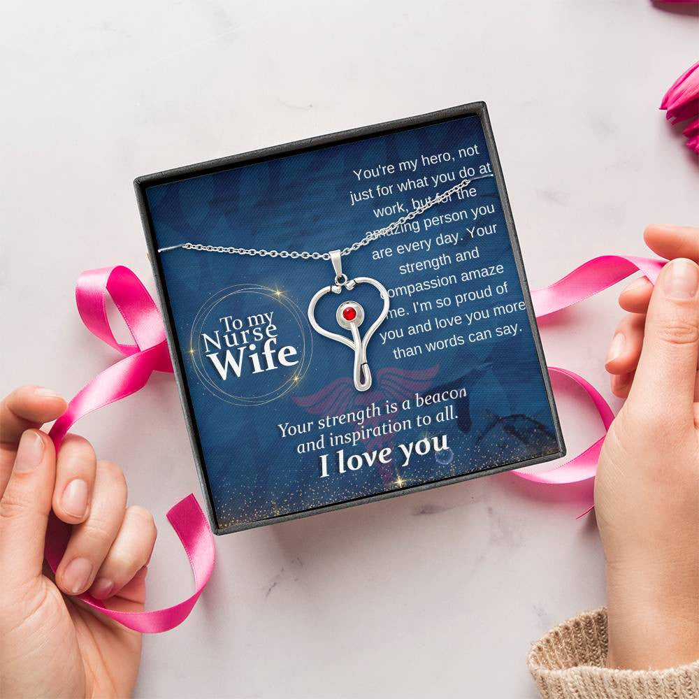 Nurse Wife Stethoscope Necklace - Thoughtful Gift for Her-[Heartfelt Family Gift]