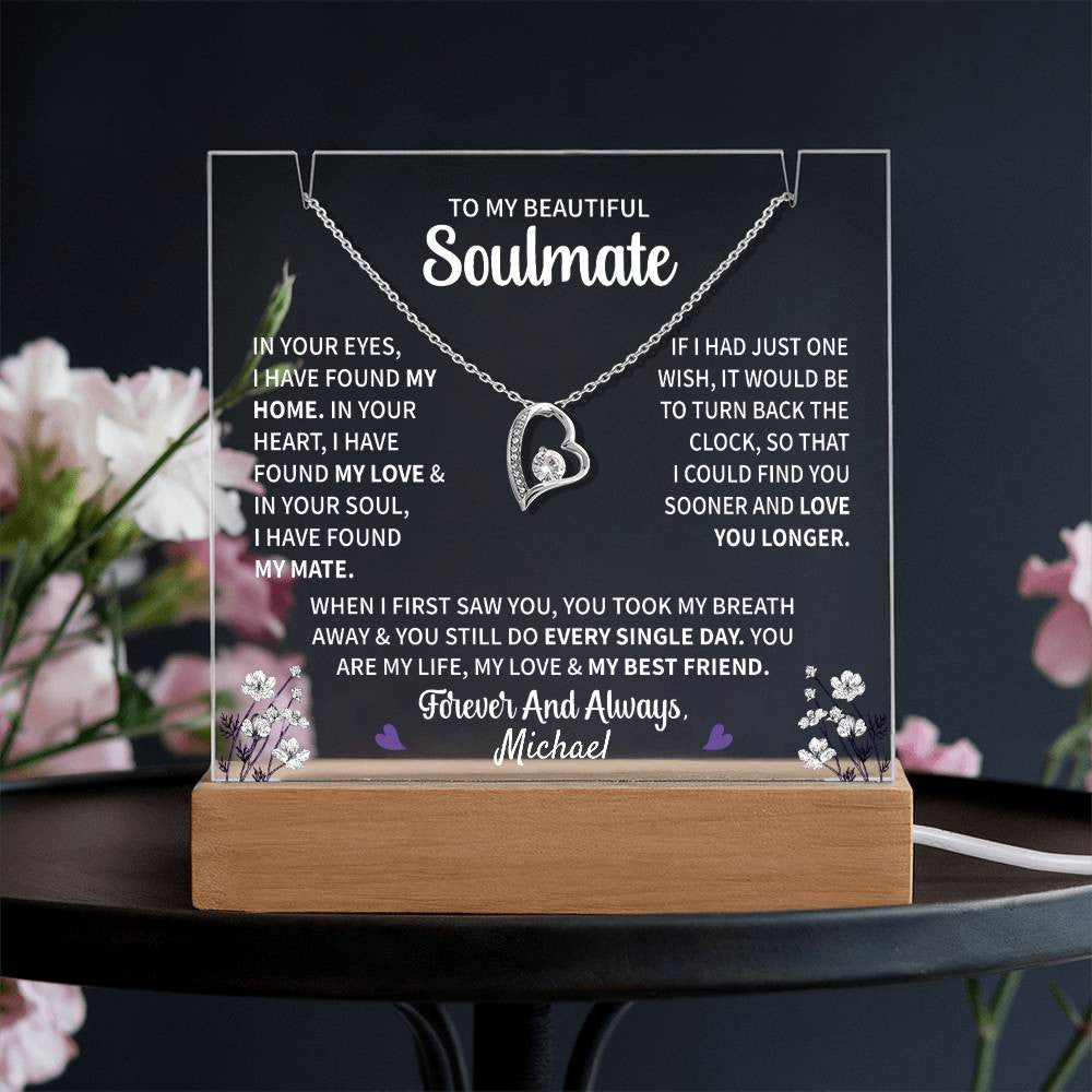 Soulmate Lighted Jewelry Holder with Necklace Gift Set-[Heartfelt Family Gift]