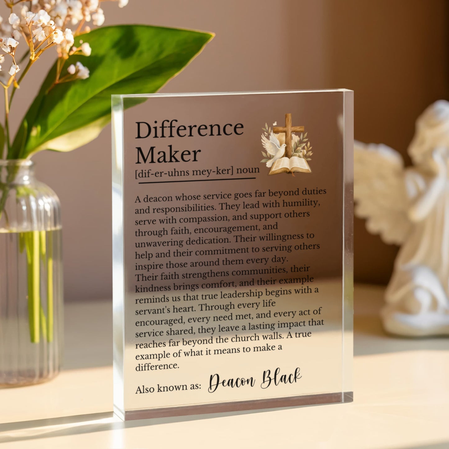 Deacon Difference Maker Plaque Gift