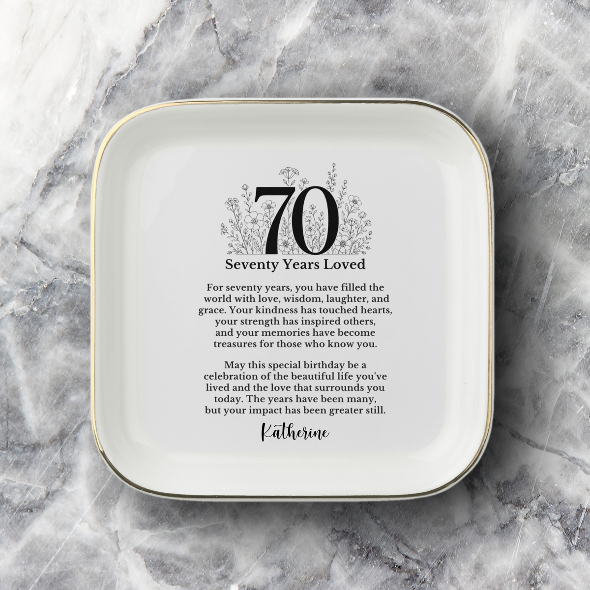 70th Birthday Jewelry Dish