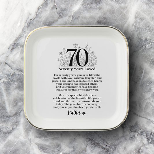 70th Birthday Jewelry Dish