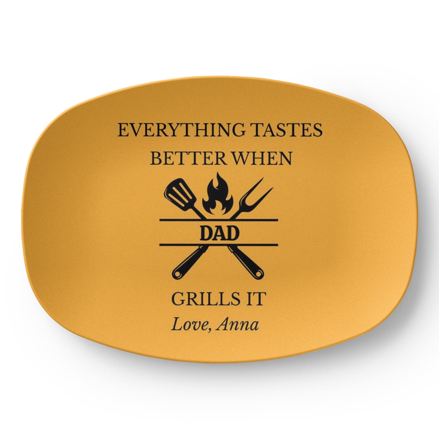 Copy Personalized BBQ Platter, Gift for Dad, Everything Tastes Better Plate, Custom Grill Plate, Dad Grilling Gift, Father's Day Present
