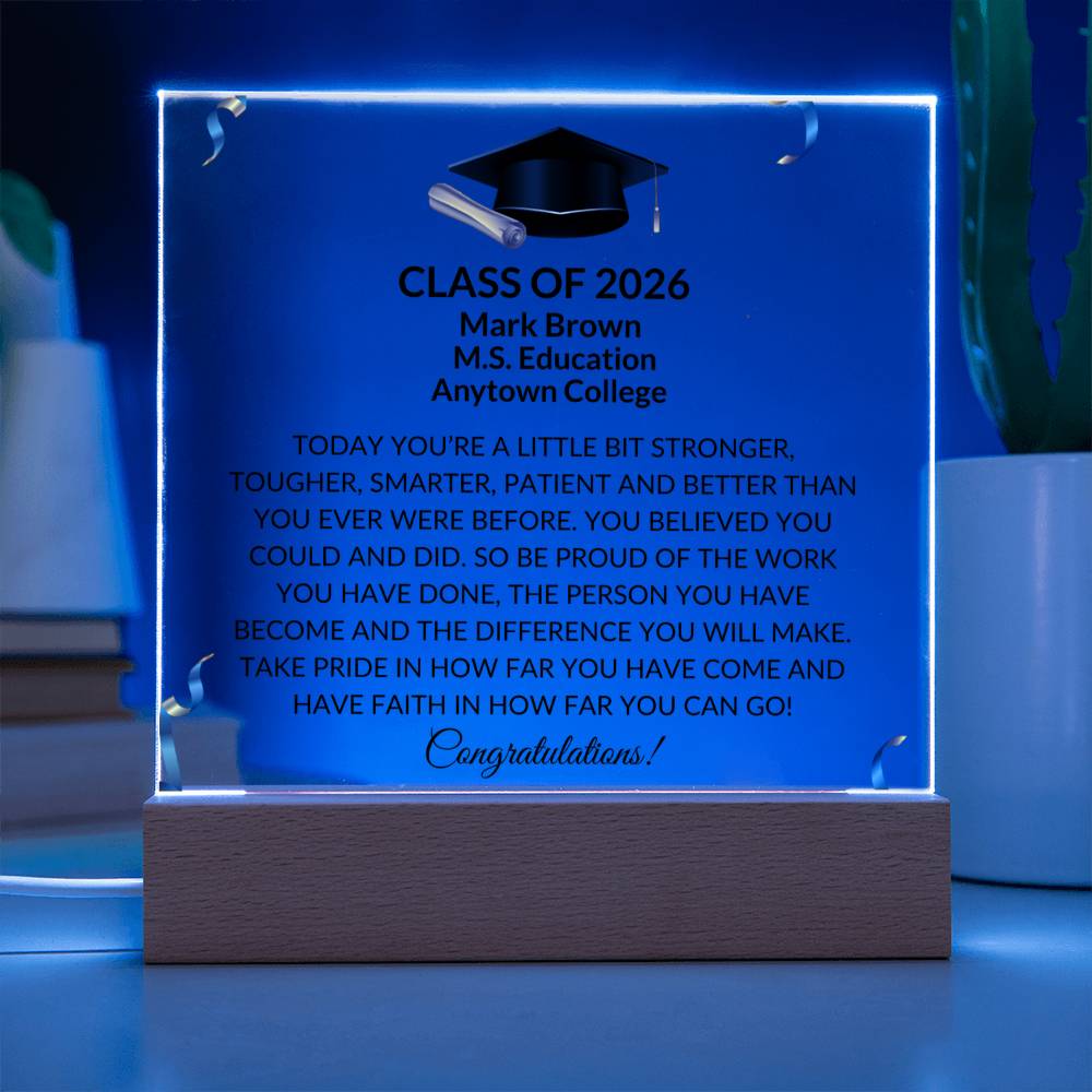 Class of 2025 Personalized Graduation Plaque Gift