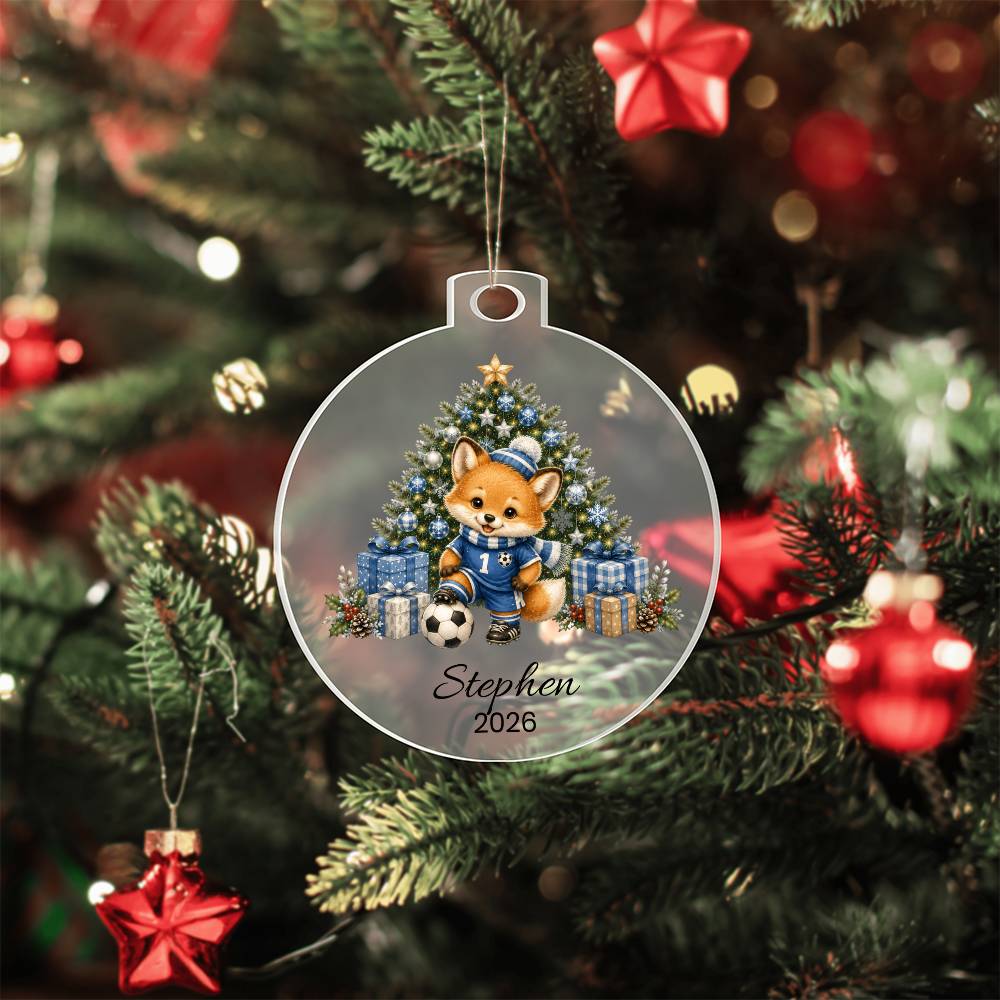 Fox Kids Soccer Christmas Ornament